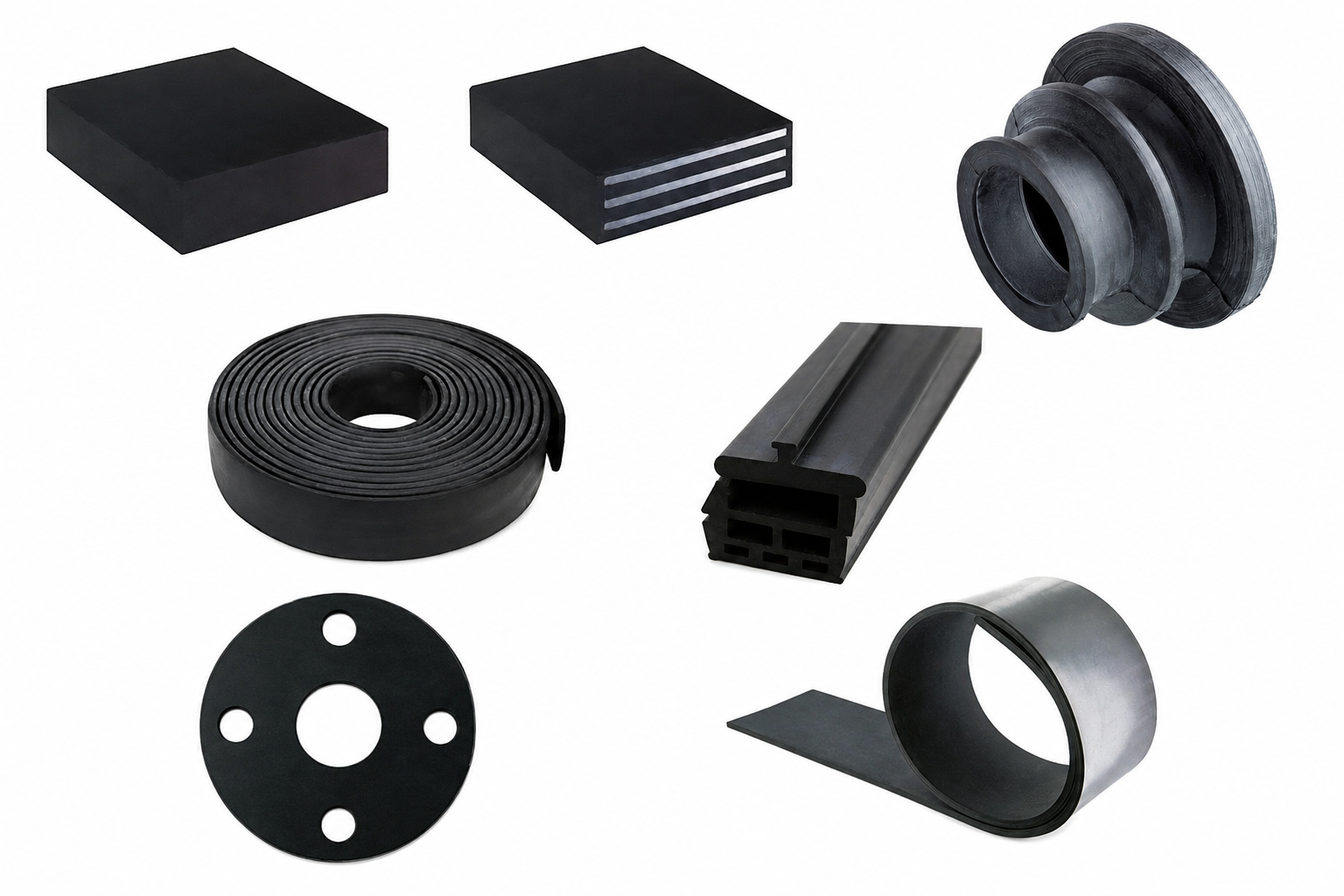 Rubberenmaterialen (vergelijking)